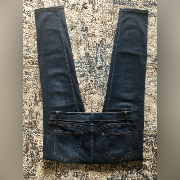 AZ DENIM BLUE JEAN STRETCHY SKINNY LEG 3 INCH ZIPPER FRONT - Picture 4 of 15